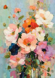 Bouquet de fleurs abstrait aux couleurs pastel sur Niklas Maximilian