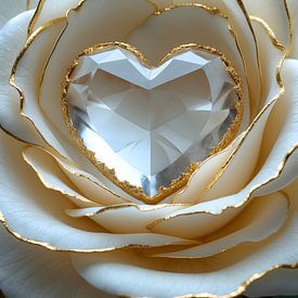 Elfenbeinquarz Flüstern - Kristallherz Rose von Manuela Dekkers