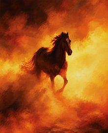 Chestnut Horse in Golden Light by RAMYHEFNY-GALLERY