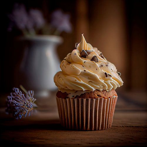 Muffin with Vanilla Topping