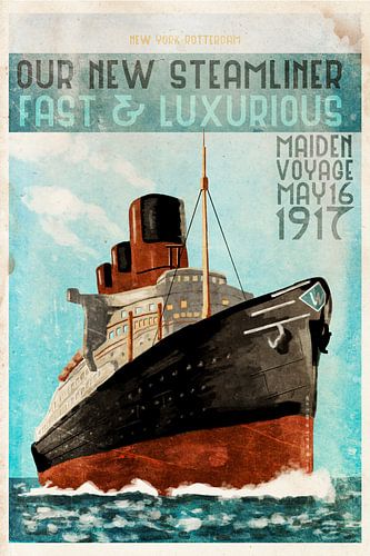 vintage stoomschip