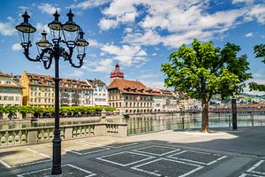 LUZERN Blick vom Jesuitenplatz auf das Rathaus