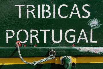 Detail fishing boat with rope in Madeira Portugal by Sander Groenendijk