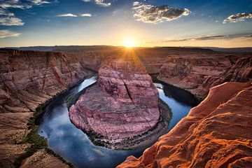 Horseshoe Bend Zonsondergang versie 1 van Jeffrey Van Zandbeek