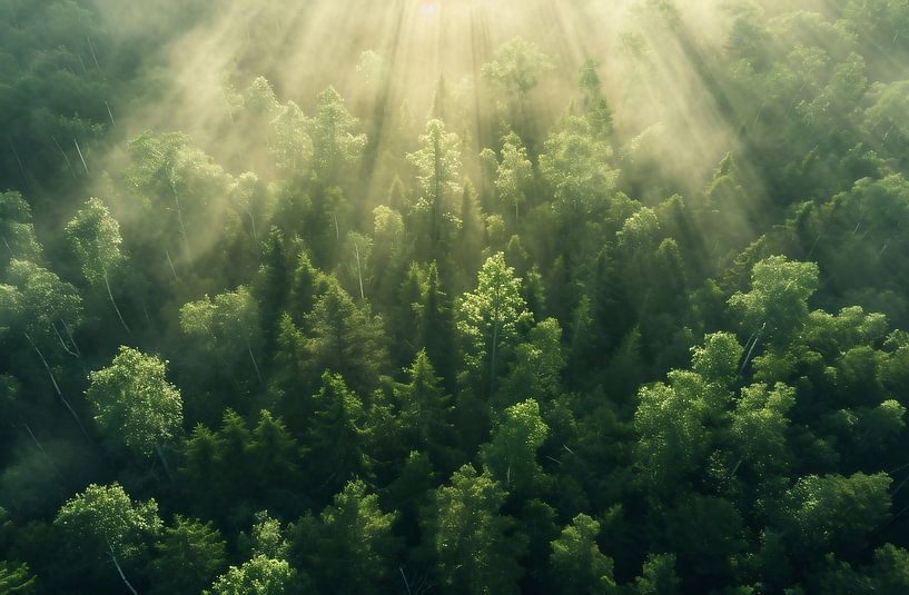 Sommerwald von oben von fernlichtsicht