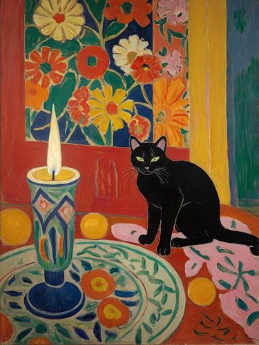 Cat In A Room Style Henri Matisse