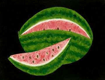 Watermeloen (midden 19e eeuw) schilderij van Amerikaanse 19e eeuw. van Dina Dankers