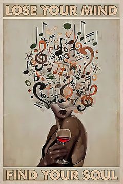 Vintage Muziek Verlies je verstand Vind je ziel, muziekliefhebber van Steven Kingsbury