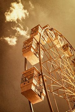 Giant Ferris Wheel Fine Art in Golden Vintage by Andreea Eva Herczegh