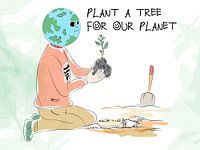 Pflanzen Sie einen Baum für unseren Planeten