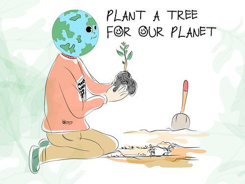 Pflanzen Sie einen Baum für unseren Planeten