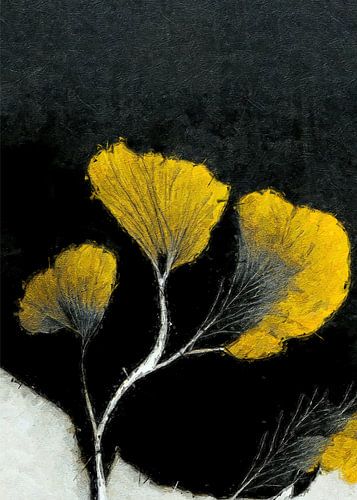 Ginko Biloba digitaal olieverfschilderij #ginko