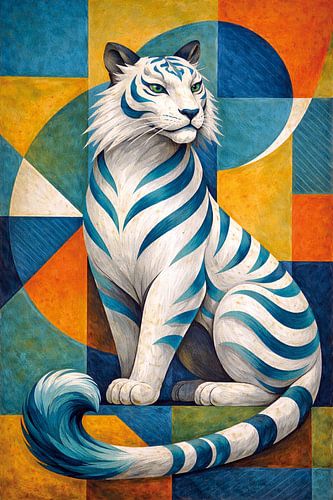 Witte tijger schilderij.
