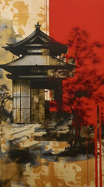 Japanese Golden Sepia Memories by Steinfox Art