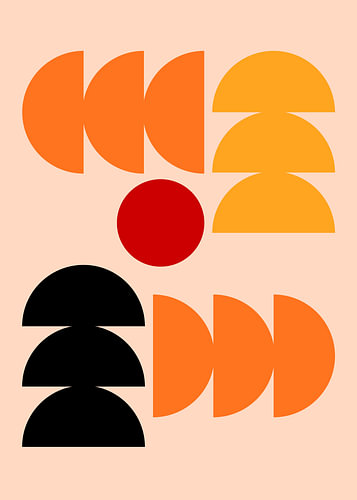 Halve cirkels in oranje