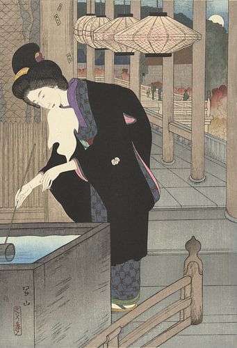 Een bezoek aan de Kiyomizu tempel van Miki Suizan, 1925