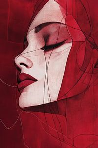 Red Passion Introspektives Frauenporträt