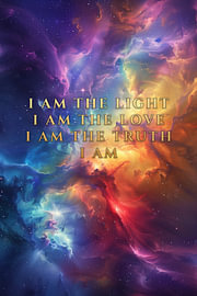 Golden Affirmation – I Am The Light in the Cosmic Nebula by Heaven Arts by Robby Ranzijn