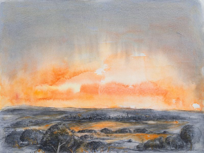 Ciel rougeoyant au lever du soleil 1 par Adriana Müller