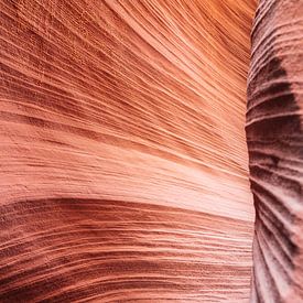 Roches rouges aux formes organiques dans le Lower Antelope Canyon sur Myrthe Slootjes