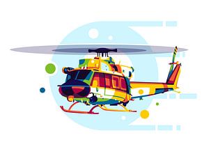Bell 412 Hubschrauber in Pop Art von Lintang Wicaksono