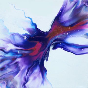 Purple splash - paars kleurrijke abstracte en minimalistische print van Desiree Weijs