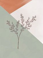 Neutrale Aarde Tinten | Mid-Century Minimalistisch Abstract Modern Kunstwerk 04