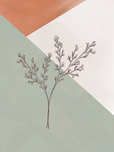 Neutrale Aarde Tinten | Mid-Century Minimalistisch Abstract Modern Kunstwerk 04