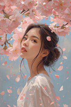 Spring under cherry blossoms