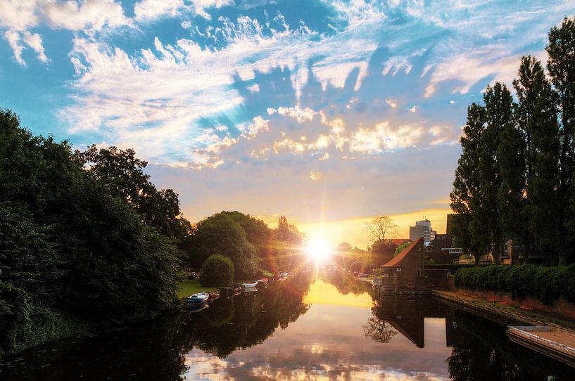 Noorder Amstelkanaal zonsopkomst van Dennis van de Water