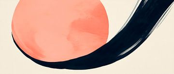 Point rouge avec ligne noire - Abstrait sur Poster Art Shop