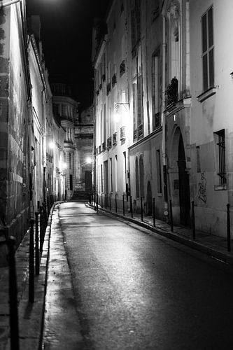 Nacht fotografie, Rue Aubriot Parijs