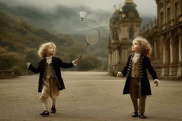 Deux frères nobles au château - Joyeuse peinture