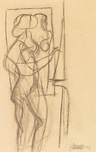 Willi Baumeister - Untitled (Figures) (1943)