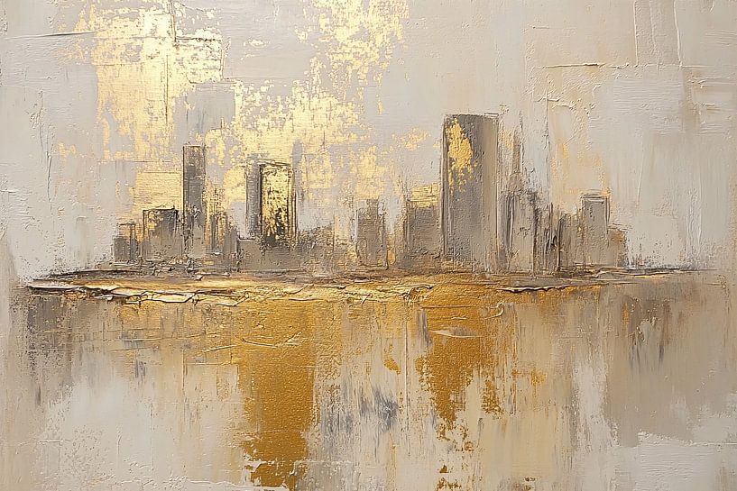Abstraktes Stadtbild in Gold von Imperial Art House