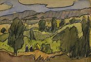 Emile Bernard - Landschap rond Pont Aven (1889) van Peter Balan thumbnail