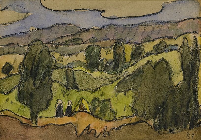 Emile Bernard - Landschap rond Pont Aven (1889) van Peter Balan