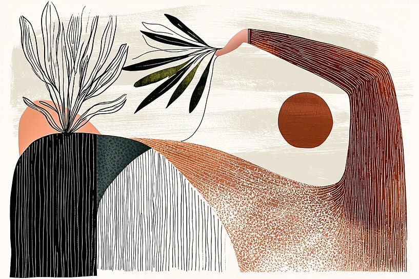 Abstract lines and plants by Imperial Art House