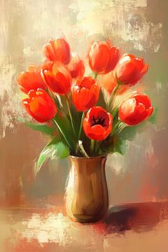 Bouquet of red tulips by Poster Art Shop