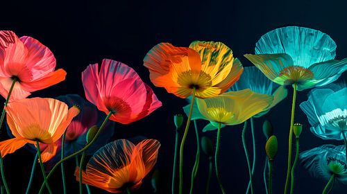 kleurrijke x-ray klaprozen