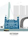 Skyline illustration city of Rotterdam by Mevrouw Emmer thumbnail