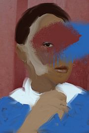 Portrait pink and blue by Carla Van Iersel