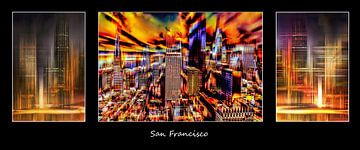 Triptych downtown San Francisco abstract
