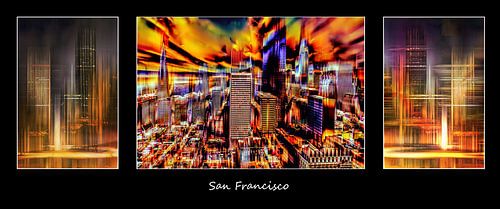 Drieluik downtown San Francisco abstract