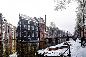Amsterdam city centre in the winter
