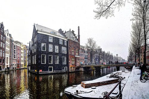 Binnenstad van Amsterdam in de Winter