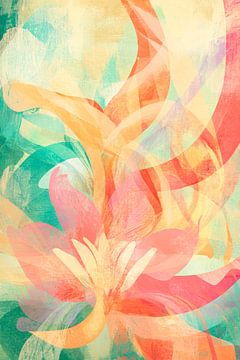 Levendige aquarelbloemen in pasteltinten van Poster Art Shop