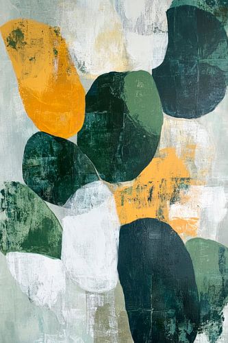 Abstracte bladeren in aardse kleuren