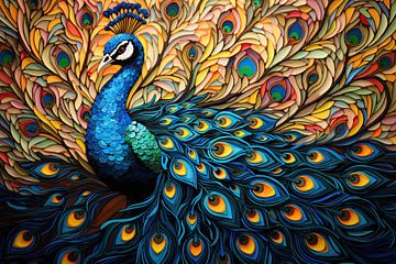 Paper Peacock van Blikvanger Schilderijen