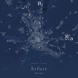 Historische Landkarte von Erfurt, Deutschland von Ortsdrucke